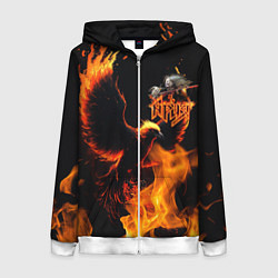 Толстовка на молнии женская Феникс ария, цвет: 3D-белый