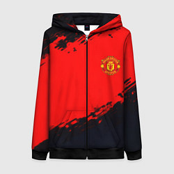 Толстовка на молнии женская Manchester United colors sport, цвет: 3D-черный