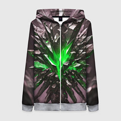 Женская толстовка на молнии Драгоценный камень зелёный