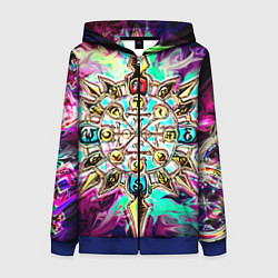 Толстовка на молнии женская Колесо фортуны, цвет: 3D-синий