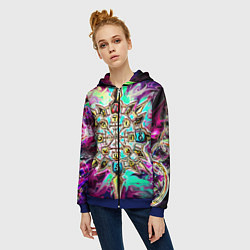 Толстовка на молнии женская Колесо фортуны, цвет: 3D-синий — фото 2