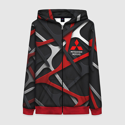 Женская толстовка на молнии Mitsubishi - texture / 3D-Красный – фото 1
