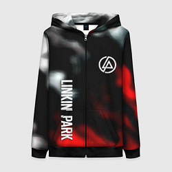 Толстовка на молнии женская Linkin park flame, цвет: 3D-черный