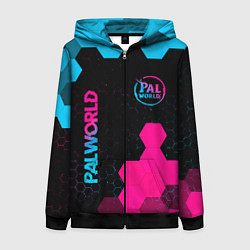 Толстовка на молнии женская Palworld - neon gradient вертикально, цвет: 3D-черный