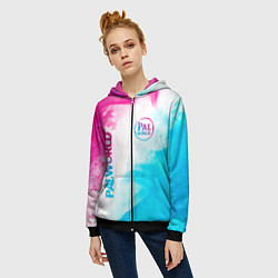 Толстовка на молнии женская Palworld neon gradient style вертикально, цвет: 3D-черный — фото 2