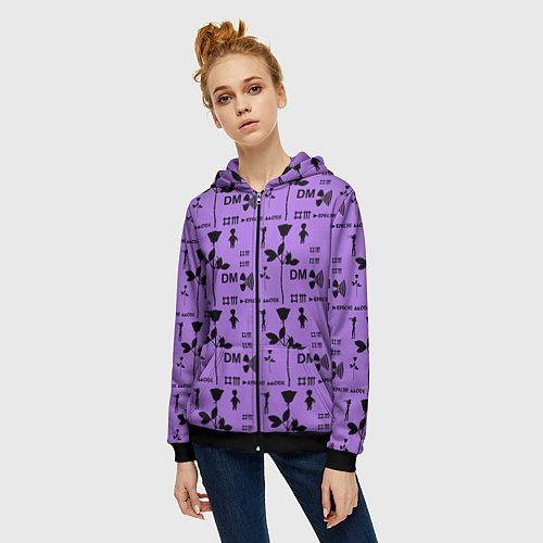 Женская толстовка на молнии DM rose / 3D-Черный – фото 3