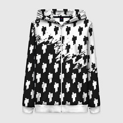 Толстовка на молнии женская Billie Eilish pattern black, цвет: 3D-белый