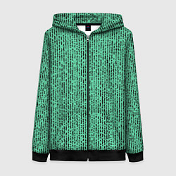 Женская толстовка на молнии Мозаика нефритовый зелёный