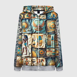 Толстовка на молнии женская Пэчворк из Египта, цвет: 3D-меланж
