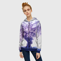 Толстовка на молнии женская Marisa Sakura from Touhou Project Reimu, цвет: 3D-синий — фото 2