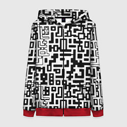 Женская толстовка на молнии Чёрно-белая глитч инфекция