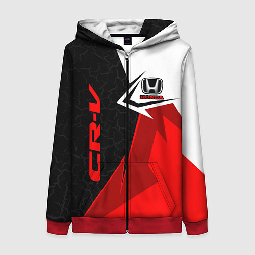 Женская толстовка на молнии Honda CR-V - sport uniform / 3D-Красный – фото 1