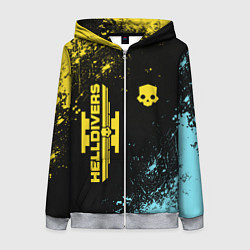 Женская толстовка на молнии Helldivers 2: Skull Logo