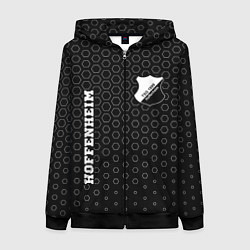 Толстовка на молнии женская Hoffenheim sport на темном фоне вертикально, цвет: 3D-черный