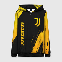 Толстовка на молнии женская Juventus - gold gradient вертикально, цвет: 3D-черный