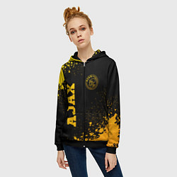 Толстовка на молнии женская Ajax - gold gradient вертикально, цвет: 3D-черный — фото 2