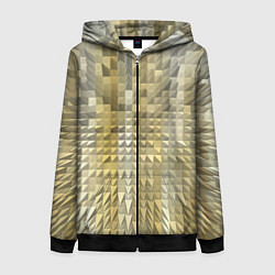 Толстовка на молнии женская Объемные треугольники текстурированный рельеф, цвет: 3D-черный