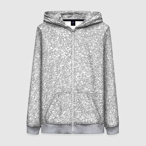 Женская толстовка на молнии Светлый серый текстура камень / 3D-Меланж – фото 1