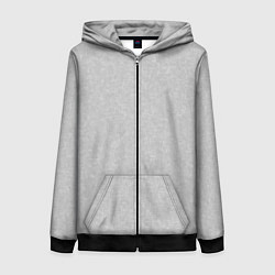 Толстовка на молнии женская Однотонный светло-серый текстурированный, цвет: 3D-черный