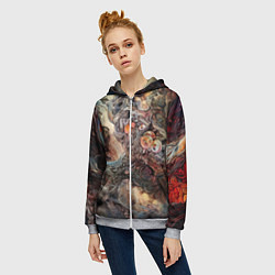 Толстовка на молнии женская Бесконечный хаос, цвет: 3D-меланж — фото 2