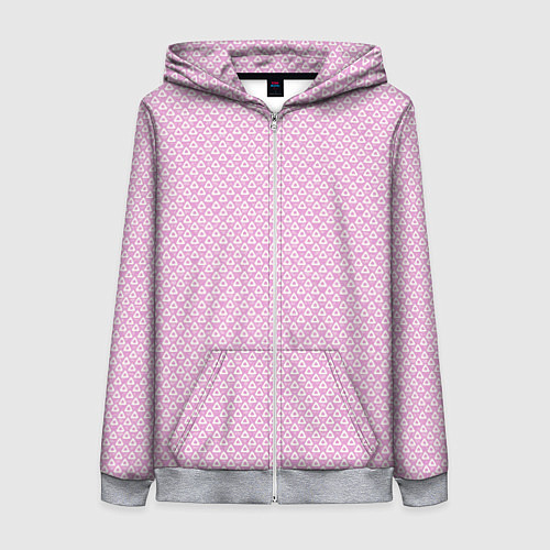 Женская толстовка на молнии Светлый розовый паттерн треугольнички / 3D-Меланж – фото 1