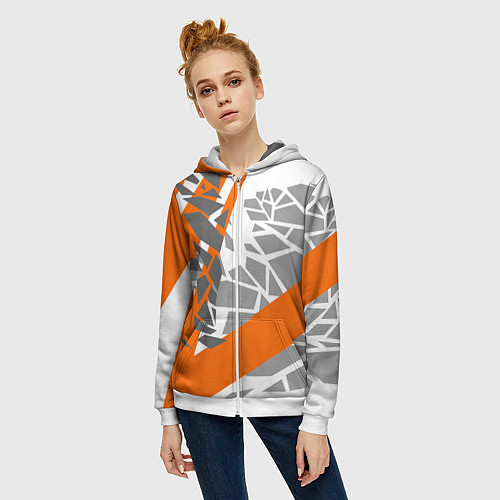 Женская толстовка на молнии Racing texture / 3D-Белый – фото 3
