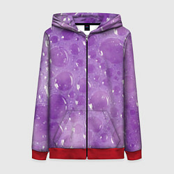 Толстовка на молнии женская Фиолетовая пена, цвет: 3D-красный