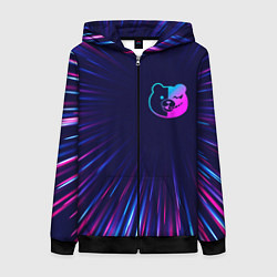 Толстовка на молнии женская Danganronpa neon blast lines, цвет: 3D-черный