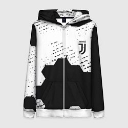 Женская толстовка на молнии Juventus hexagon black sport