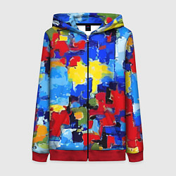 Женская толстовка на молнии Смелые мазки яркой краски - нейросеть
