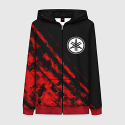 Толстовка на молнии женская Yamaha sport grunge, цвет: 3D-красный