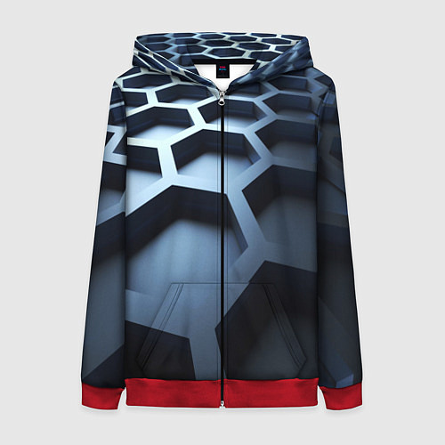 Женская толстовка на молнии Броня нанотехнологичная / 3D-Красный – фото 1