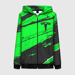 Женская толстовка на молнии Tesla sport green