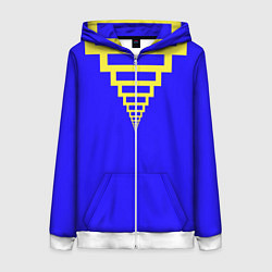 Толстовка на молнии женская Прямоугольники уходящие, цвет: 3D-белый