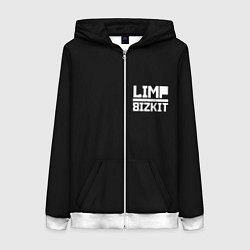 Толстовка на молнии женская Lim Bizkit logo, цвет: 3D-белый