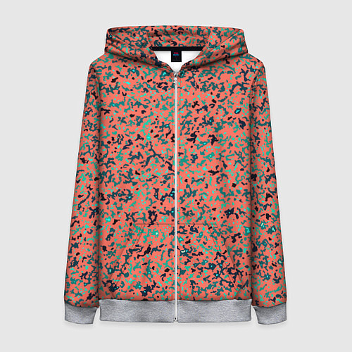 Женская толстовка на молнии Розово-бирюзовый абстрактный / 3D-Меланж – фото 1