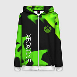 Женская толстовка на молнии Xbox one green flame