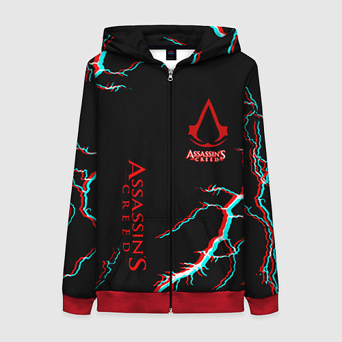 Женская толстовка на молнии Assassins Creed strom / 3D-Красный – фото 1