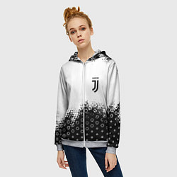 Толстовка на молнии женская Juventus sport steel, цвет: 3D-меланж — фото 2