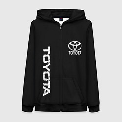 Толстовка на молнии женская Toyota logo white steel, цвет: 3D-черный