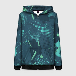 Женская толстовка на молнии Яркий абстрактный узор для спорта