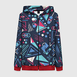 Женская толстовка на молнии Яркий абстрактный узор для спорта