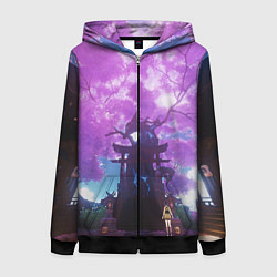 Женская толстовка на молнии Genshin Impact Сакура Наруками