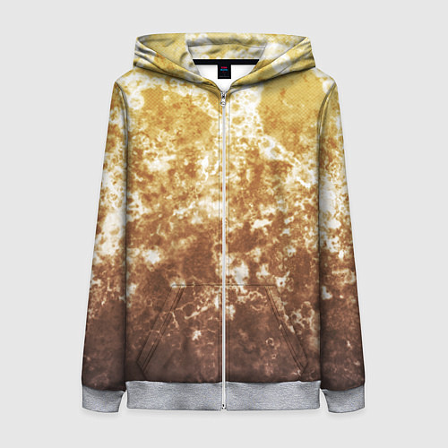 Женская толстовка на молнии Абстракция - yellow sad weather / 3D-Меланж – фото 1