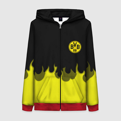 Женская толстовка на молнии Borussia fire fc / 3D-Красный – фото 1