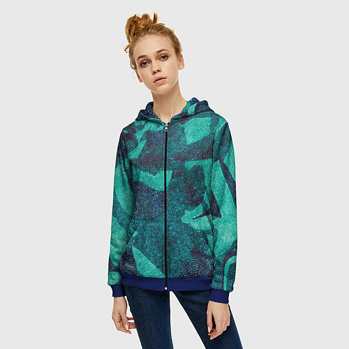 Женская толстовка на молнии Fartech / 3D-Синий – фото 3