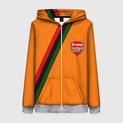 Женская толстовка на молнии Arsenal geometry steel