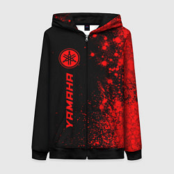 Толстовка на молнии женская Yamaha - red gradient по-вертикали, цвет: 3D-черный