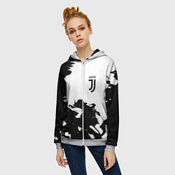 Толстовка на молнии женская Juventus smoke black fire, цвет: 3D-меланж — фото 2