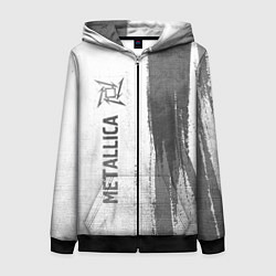 Толстовка на молнии женская Metallica - white gradient по-вертикали, цвет: 3D-черный